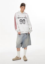 Vintage Striped Sleeve Jersey Hoodie - COPPING THREADS - CHICISLAND