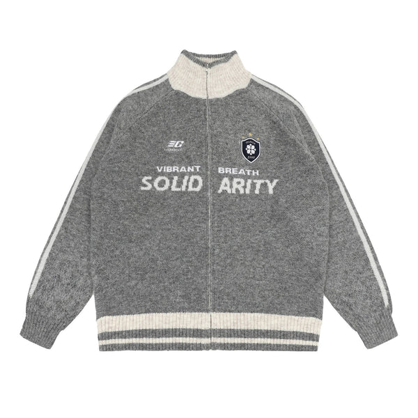 Vintage Striped Sleeve Zip - Up Cardigan - COPPING THREADS - CHICISLAND