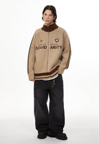 Vintage Striped Sleeve Zip - Up Cardigan - COPPING THREADS - CHICISLAND