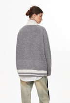 Vintage Striped Sleeve Zip - Up Cardigan - COPPING THREADS - CHICISLAND
