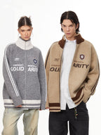 Vintage Striped Sleeve Zip - Up Cardigan - COPPING THREADS - CHICISLAND