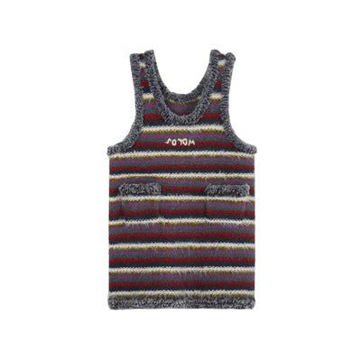 Vintage Striped Sleeveless Midi Dress - COPPING THREADS - MOROMORO