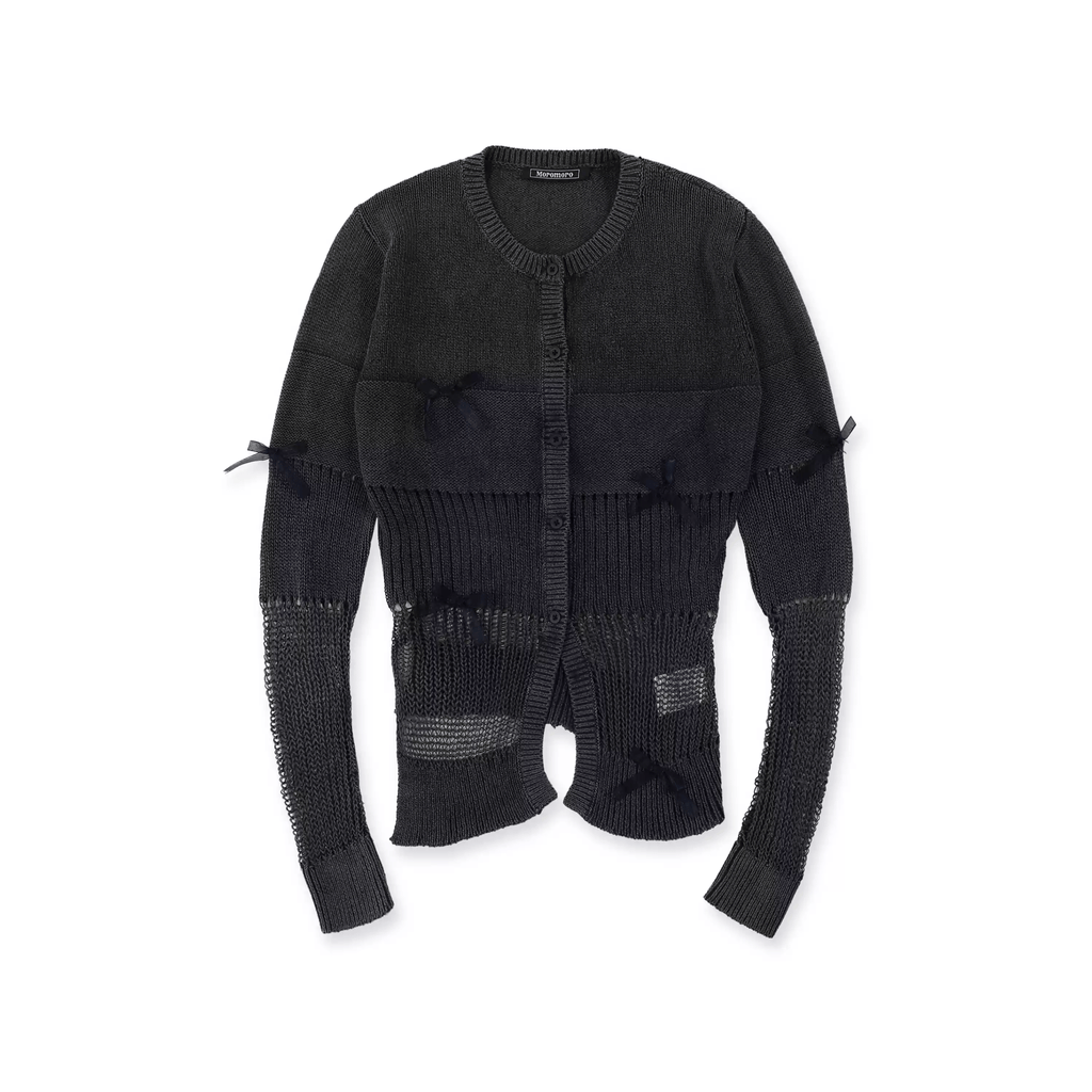 Vintage Textured V - Neck Cardigan - COPPING THREADS - MOROMORO