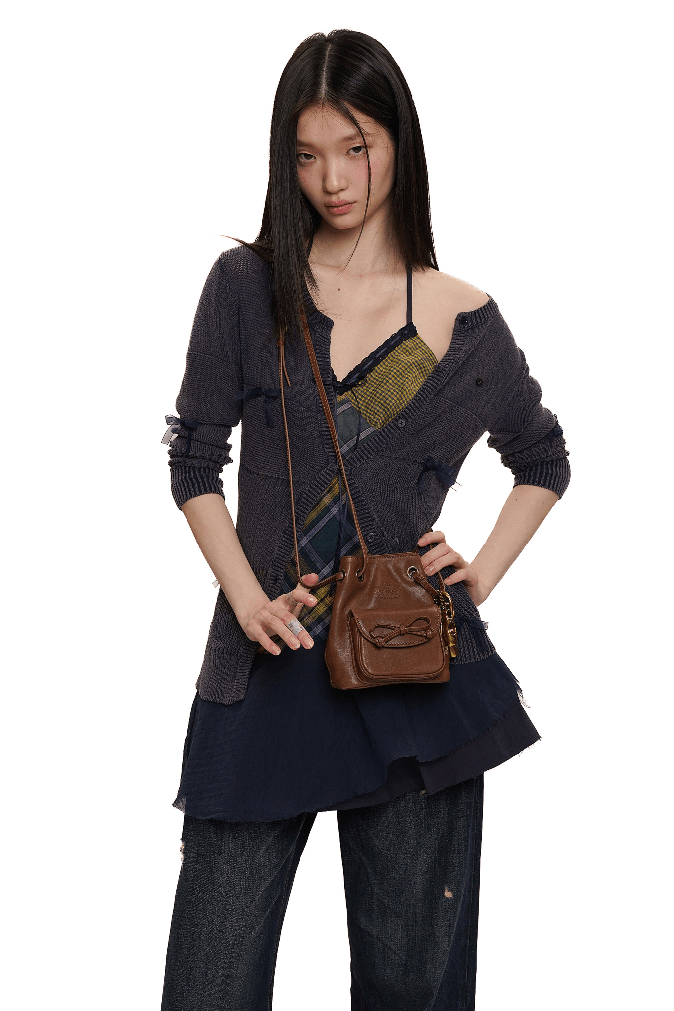 Vintage Textured V - Neck Cardigan - COPPING THREADS - MOROMORO