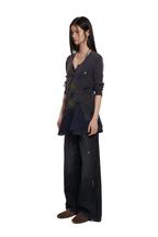 Vintage Textured V - Neck Cardigan - COPPING THREADS - MOROMORO