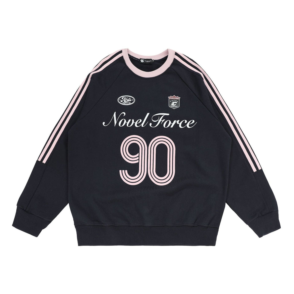 Vintage Three - Stripe Letter Print Jersey Sweatshirt - COPPING THREADS - CHICISLAND