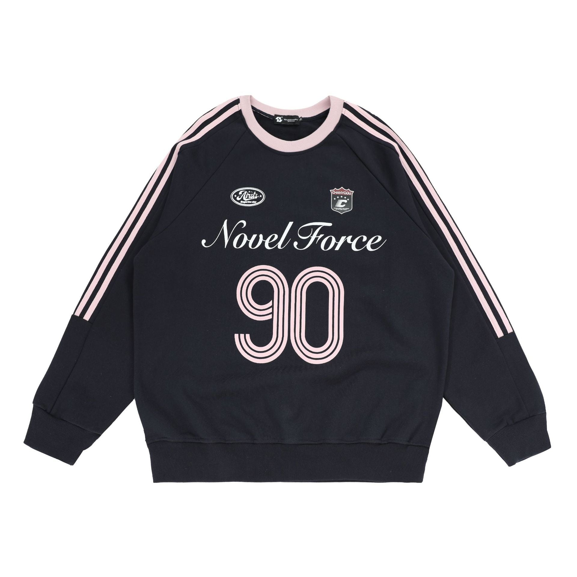 Vintage Three - Stripe Letter Print Jersey Sweatshirt - COPPING THREADS - CHICISLAND