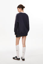 Vintage Three - Stripe Letter Print Jersey Sweatshirt - COPPING THREADS - CHICISLAND