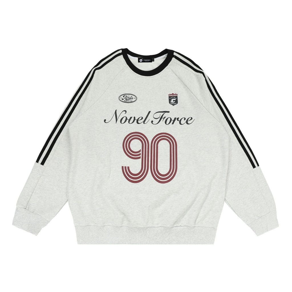 Vintage Three - Stripe Letter Print Jersey Sweatshirt - COPPING THREADS - CHICISLAND