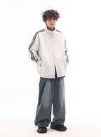 Vintage Three - Stripes Zip - Up Sweatshirt Jacket - COPPING THREADS - CATTEE