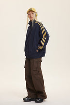 Vintage Three - Stripes Zip - Up Sweatshirt Jacket - COPPING THREADS - CATTEE
