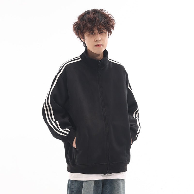 Vintage Three - Stripes Zip - Up Sweatshirt Jacket - COPPING THREADS - CATTEE