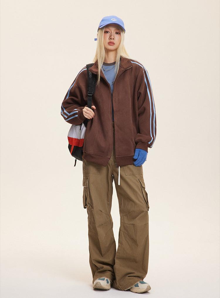 Vintage Three - Stripes Zip - Up Sweatshirt Jacket - COPPING THREADS - CATTEE