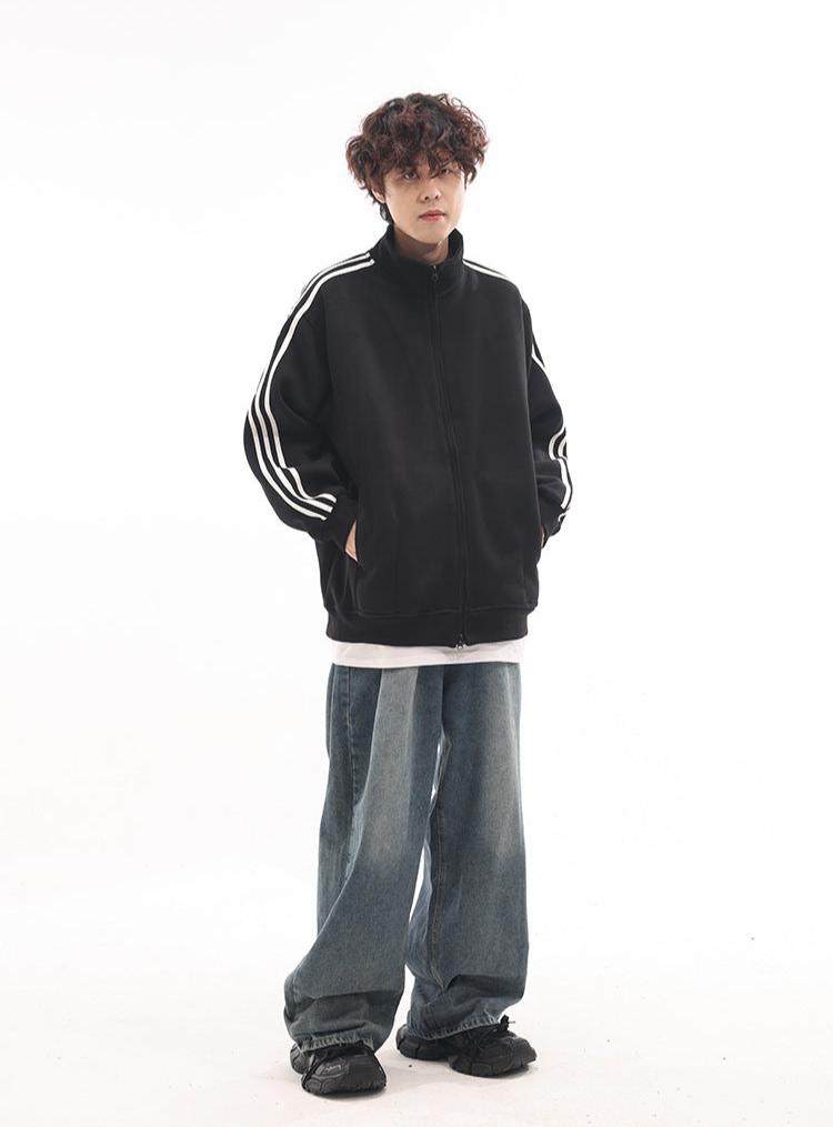 Vintage Three - Stripes Zip - Up Sweatshirt Jacket - COPPING THREADS - CATTEE