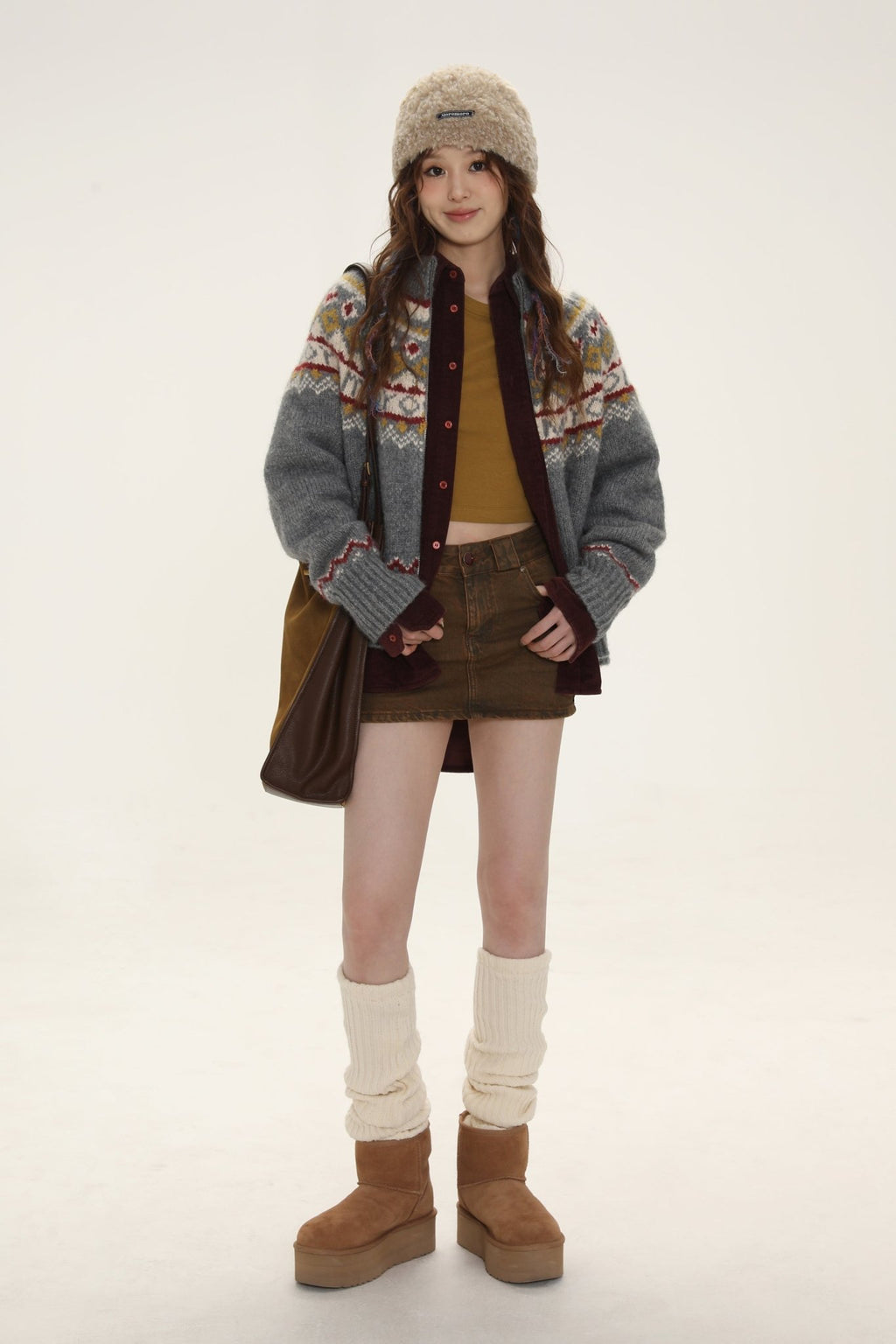 Vintage Turtleneck Fair Isle Knit Cardigan Sweater - COPPING THREADS - MOROMORO