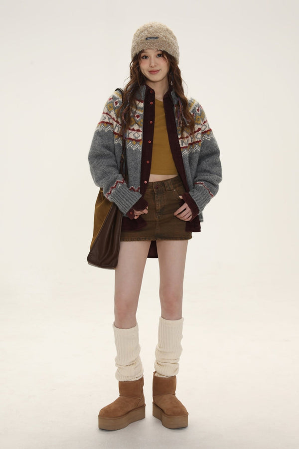 Vintage Turtleneck Knit Cardigan Sweater - COPPING THREADS - MOROMORO