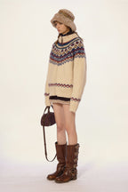 Vintage Turtleneck Knit Cardigan Sweater - COPPING THREADS - MOROMORO