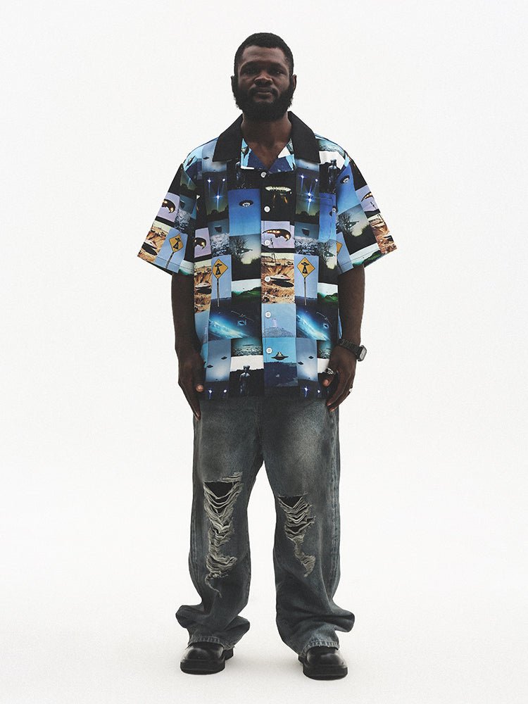Vintage UFO Print Short Sleeve Shirt - COPPING THREADS - CT Select