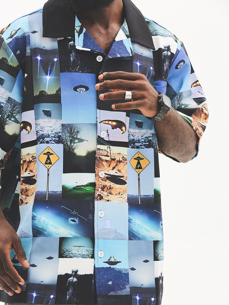 Vintage UFO Print Short Sleeve Shirt - COPPING THREADS - CT Select