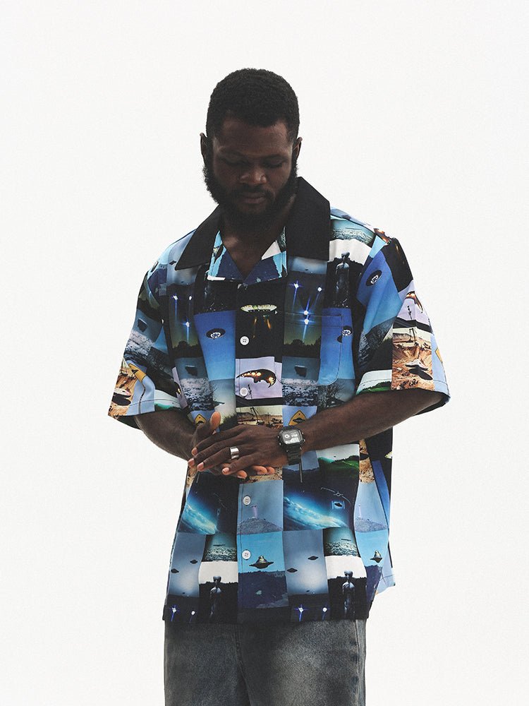 Vintage UFO Print Short Sleeve Shirt - COPPING THREADS - CT Select