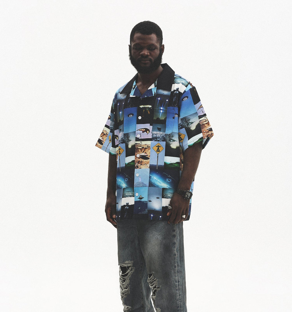Vintage UFO Print Short Sleeve Shirt - COPPING THREADS - CT Select