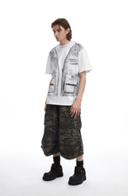 Vintage Utility Vest Print Faux Layered Oversized T-Shirt - COPPING THREADS - CT Select