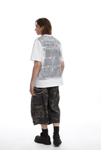 Vintage Utility Vest Print Faux Layered Oversized T-Shirt - COPPING THREADS - CT Select