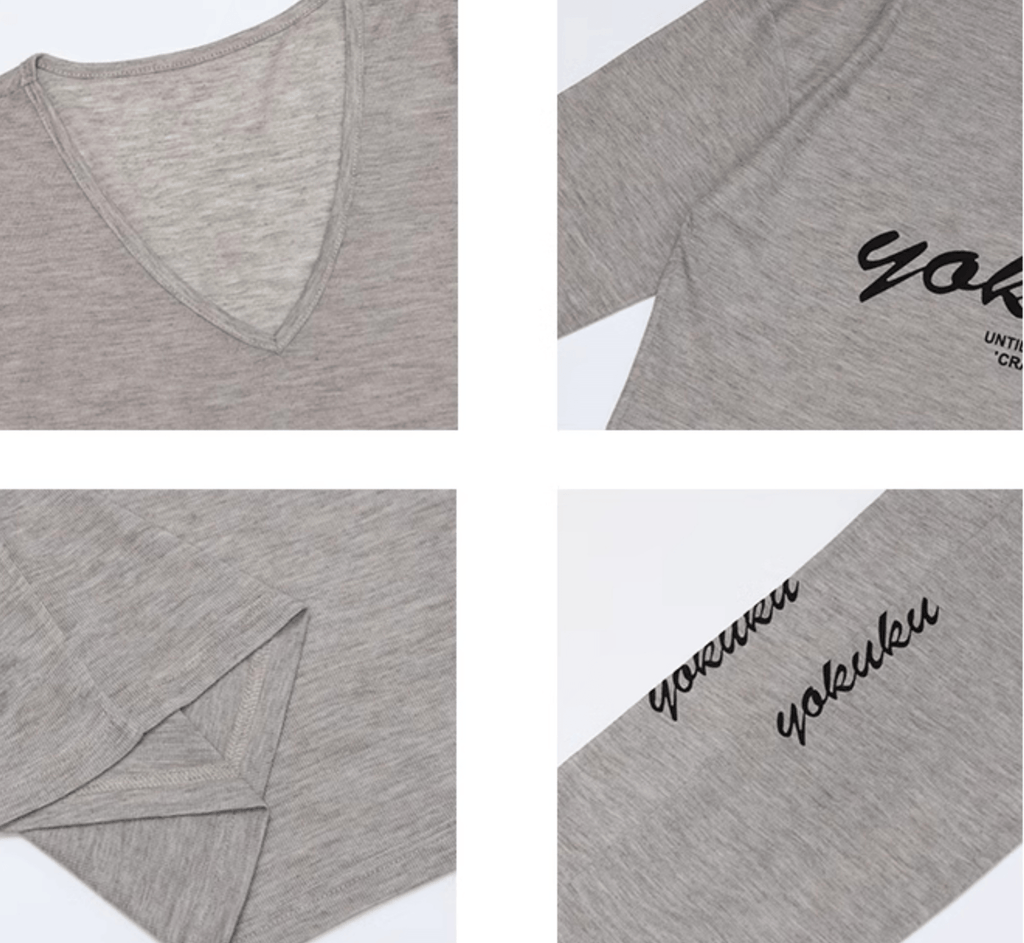 Vintage V - Neck Long Sleeve Graphic Tee - COPPING THREADS - Yokuku