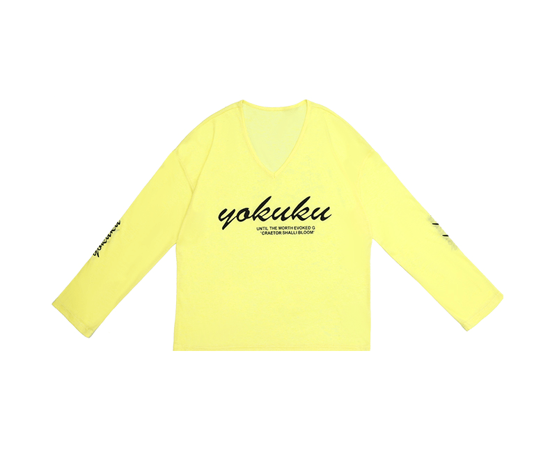Vintage V - Neck Long Sleeve Graphic Tee - COPPING THREADS - Yokuku