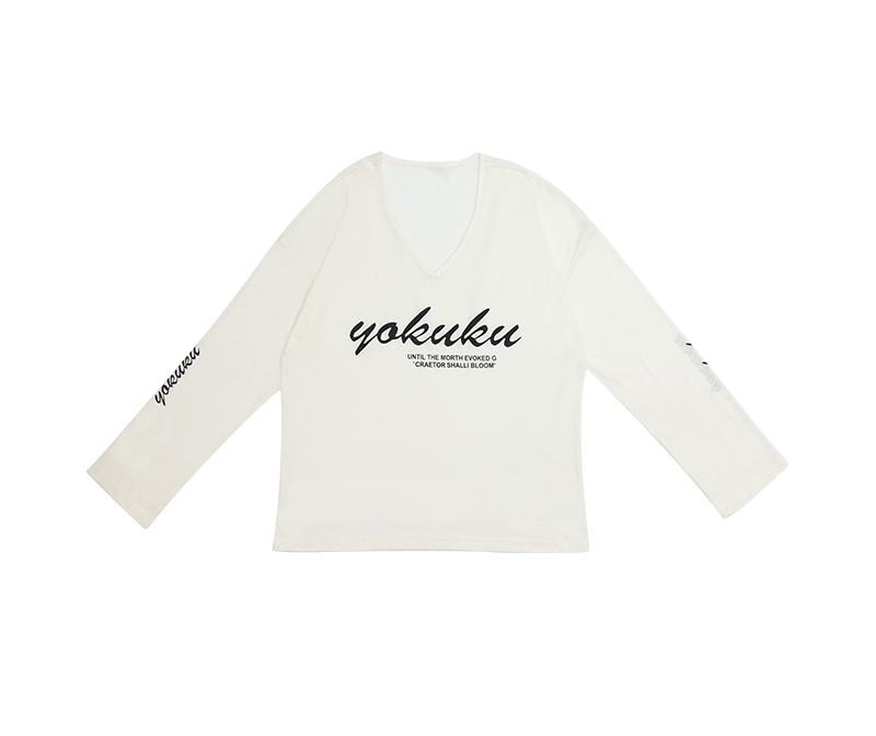 Vintage V - Neck Long Sleeve Graphic Tee - COPPING THREADS - Yokuku