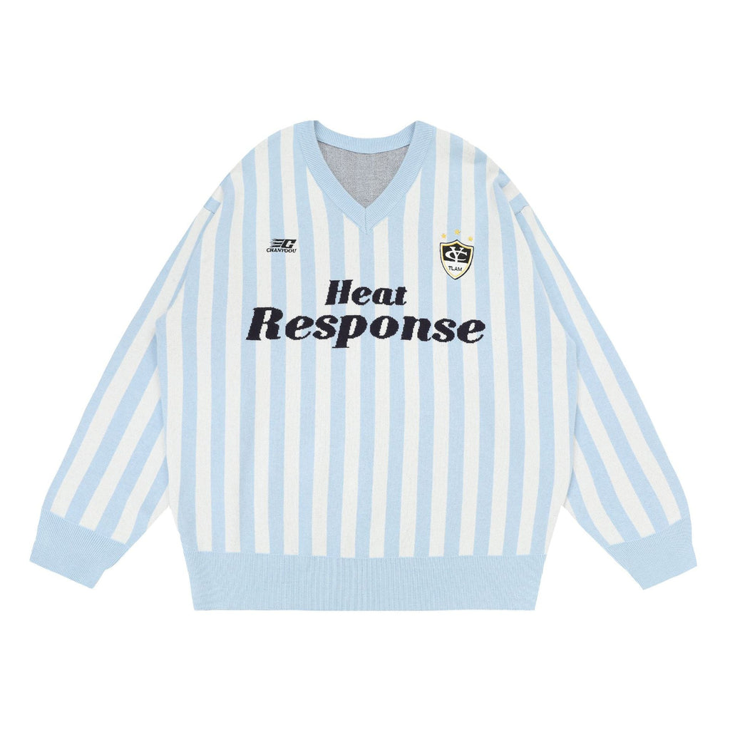 Vintage Vertical Stripe Knit Jersey Sweater - COPPING THREADS - CHICISLAND