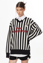 Vintage Vertical Stripe Knit Jersey Sweater - COPPING THREADS - CHICISLAND