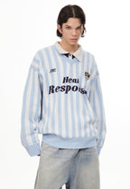 Vintage Vertical Stripe Knit Jersey Sweater - COPPING THREADS - CHICISLAND