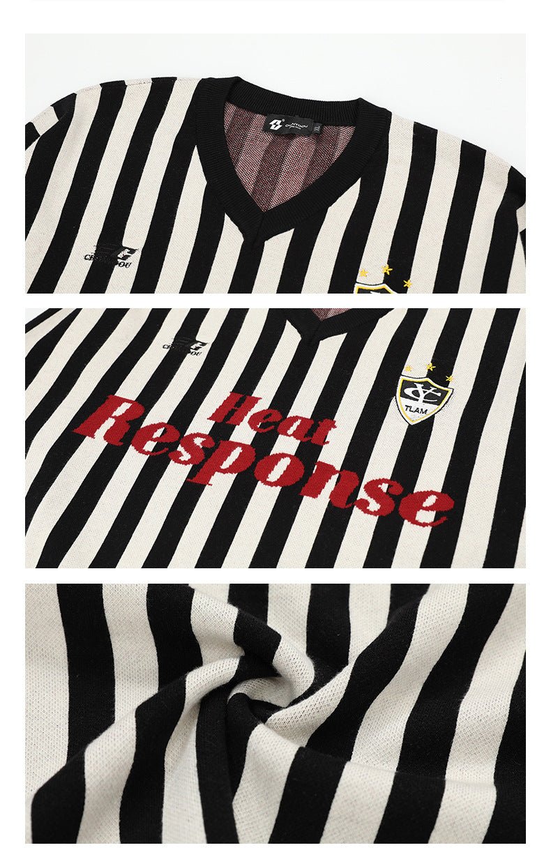 Vintage Vertical Stripe Knit Jersey Sweater - COPPING THREADS - CHICISLAND