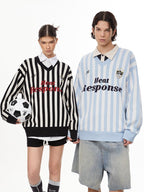 Vintage Vertical Stripe Knit Jersey Sweater - COPPING THREADS - CHICISLAND