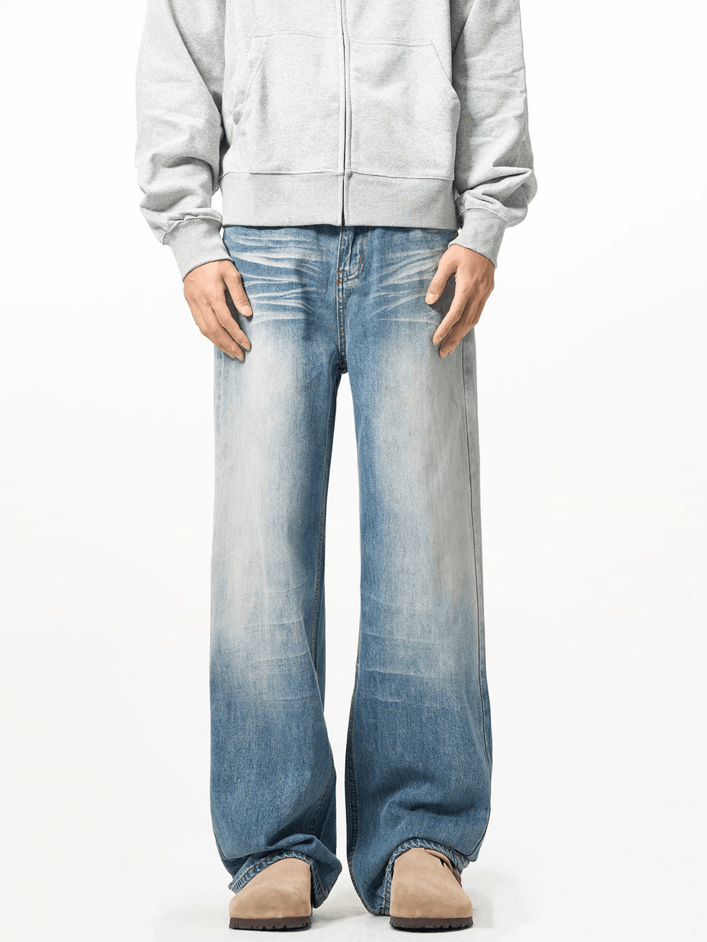 Vintage Wash Blue Wide - Leg Jeans - COPPING THREADS - CT Basics