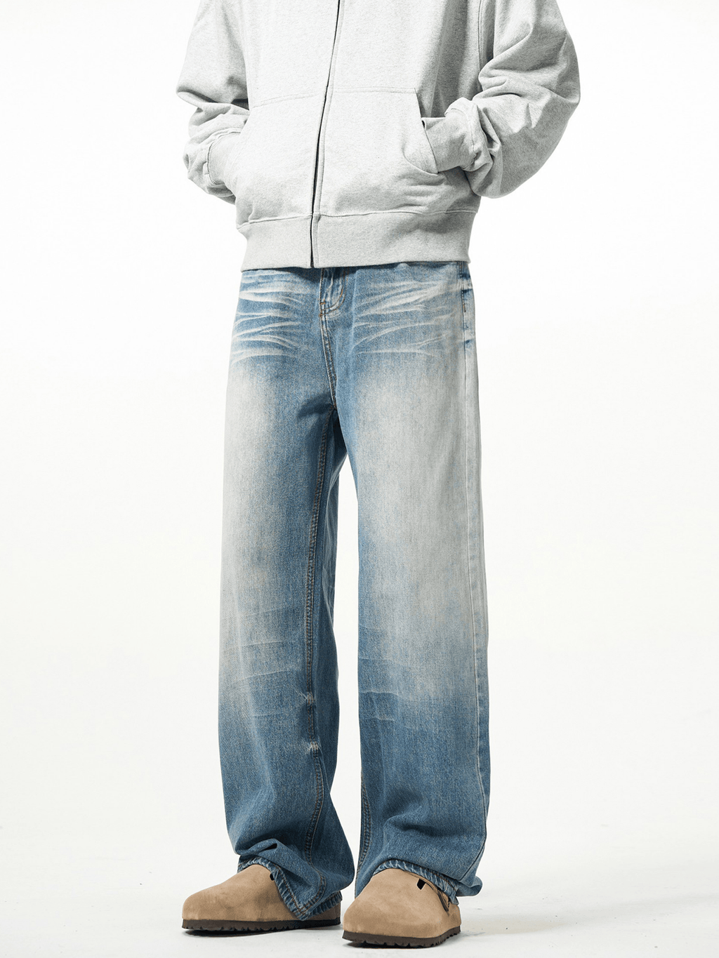 Vintage Wash Blue Wide - Leg Jeans - COPPING THREADS - CT Basics