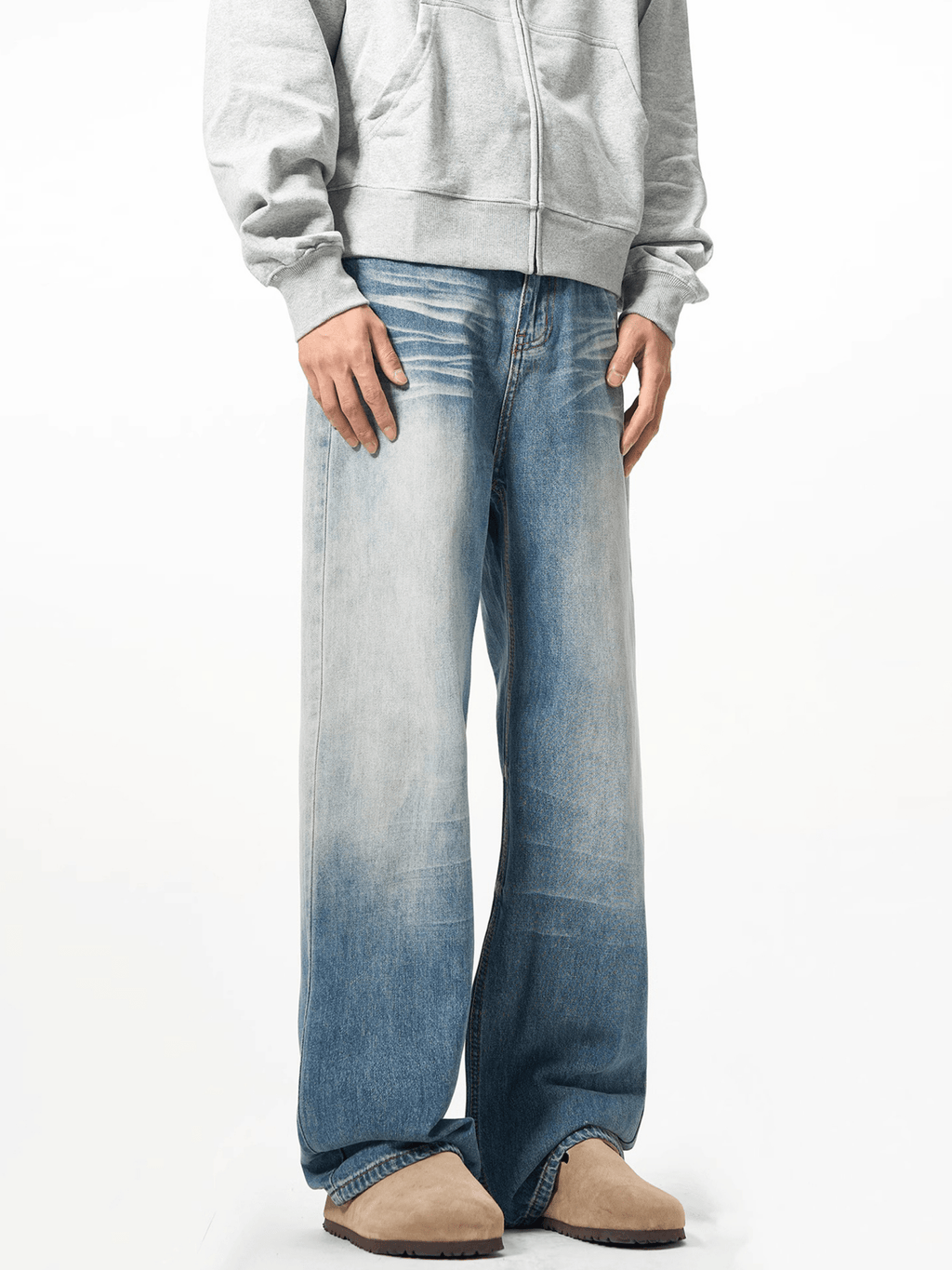 Vintage Wash Blue Wide - Leg Jeans - COPPING THREADS - CT Basics