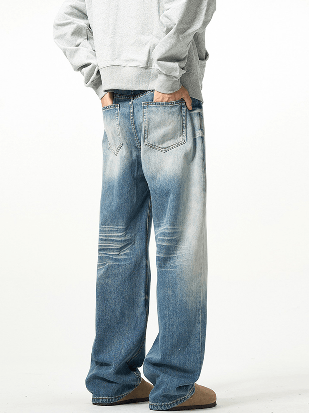 Vintage Wash Blue Wide - Leg Jeans - COPPING THREADS - CT Basics