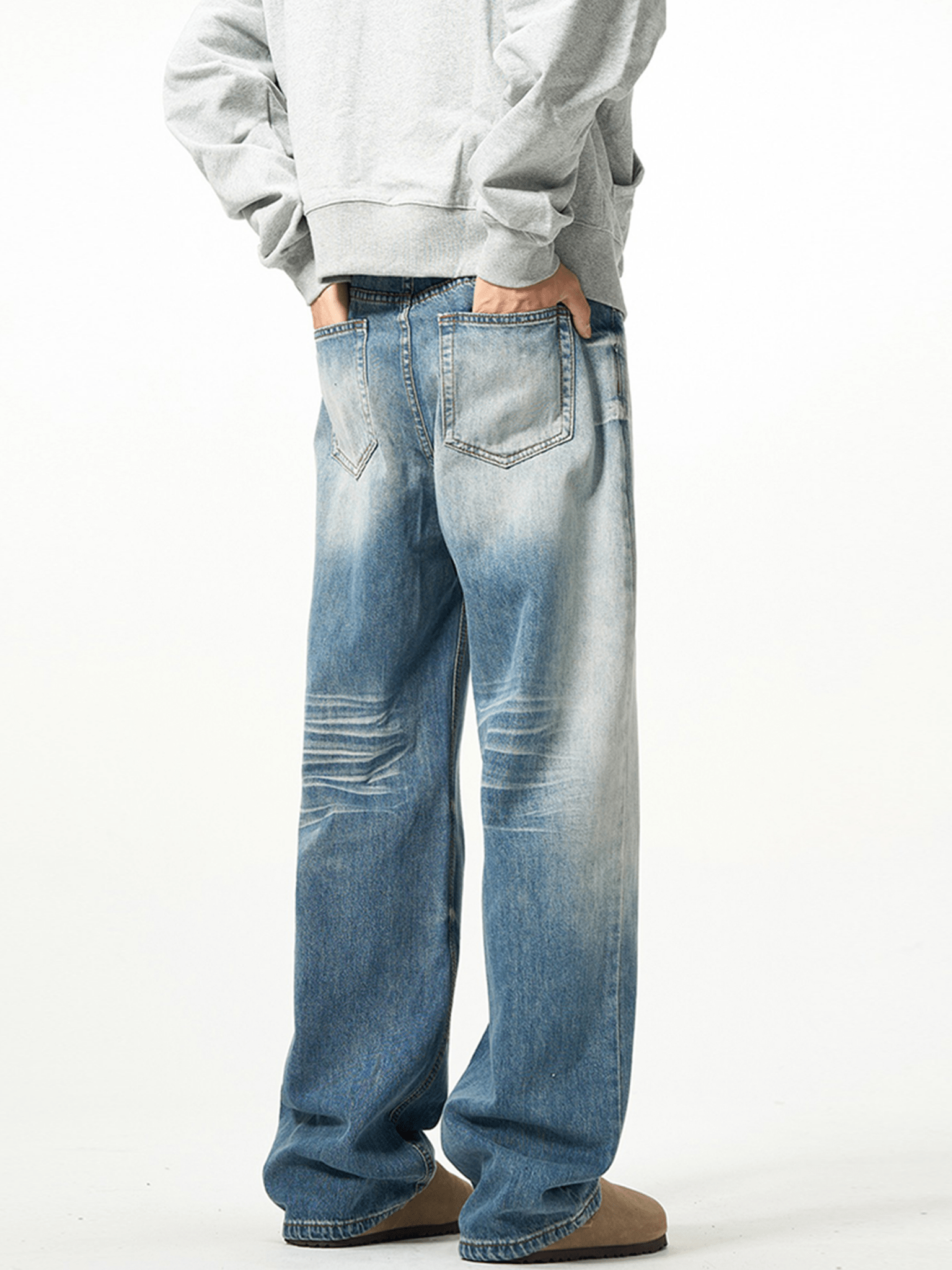 Vintage Wash Blue Wide - Leg Jeans - COPPING THREADS - CT Basics