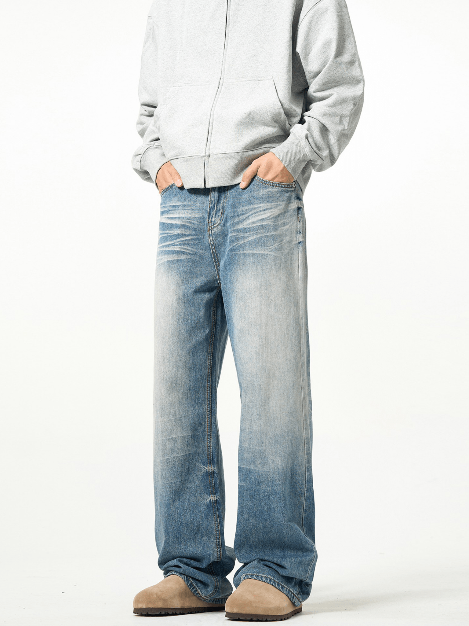 Vintage Wash Blue Wide - Leg Jeans - COPPING THREADS - CT Basics