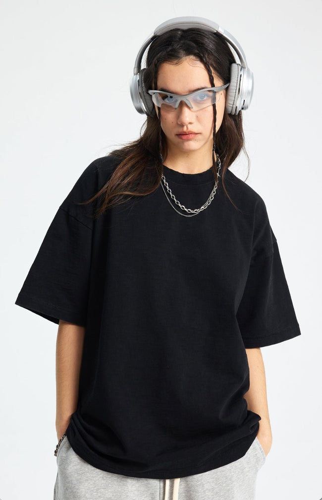 Vintage Wash Wax-Dyed Slub Cotton Tee Main Image