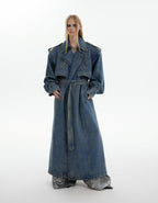 Vintage Washed Double - Breasted Denim Coat - COPPING THREADS - ArguE CulturE