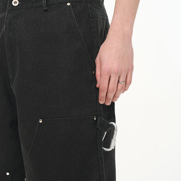 Vintage Washed Double Knee Carabiner Hiking Shorts - COPPING THREADS - Harsh and Cruel