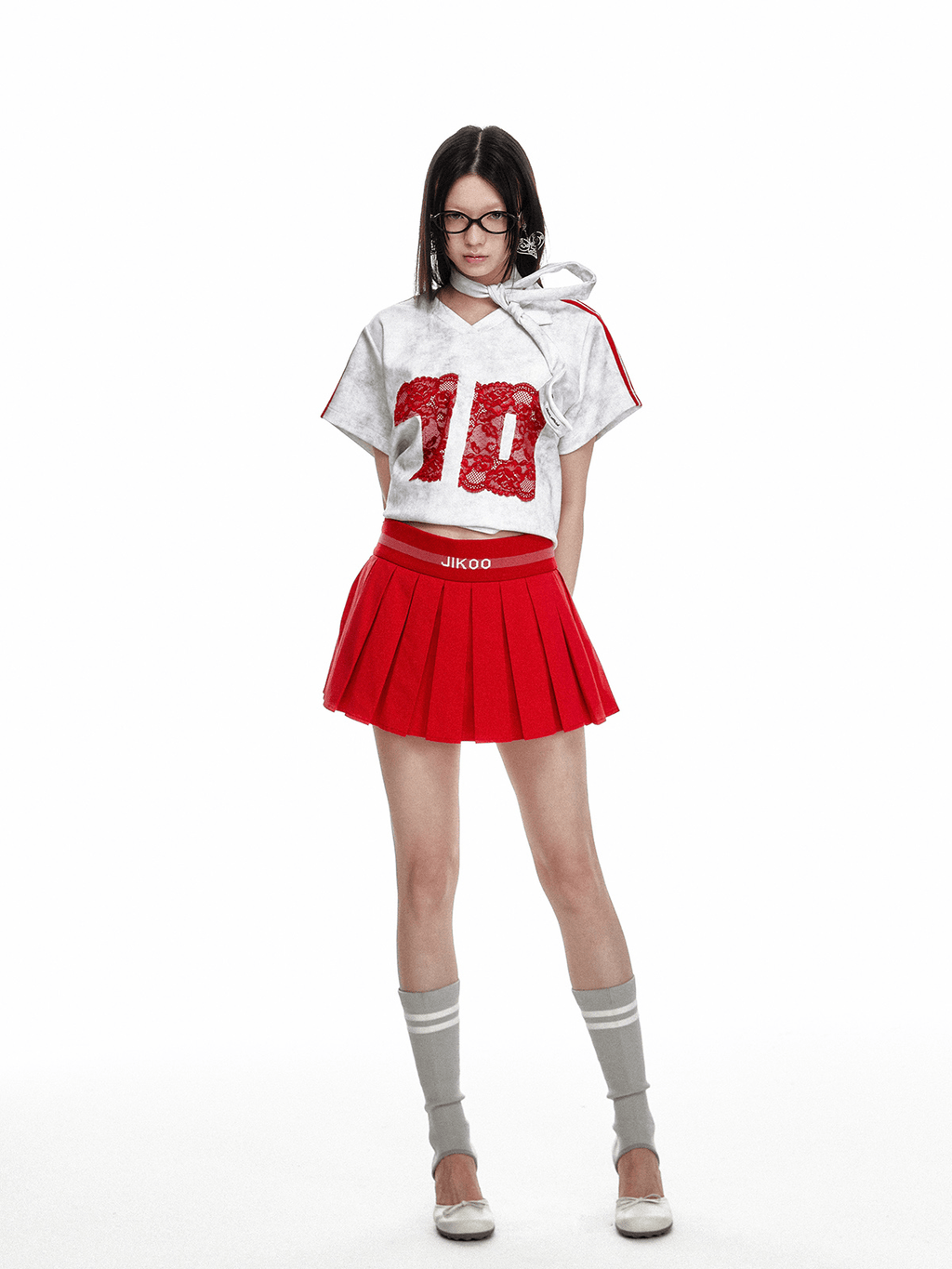 Vintage Washed Lace Varsity Jersey Tee - COPPING THREADS - Jikoo