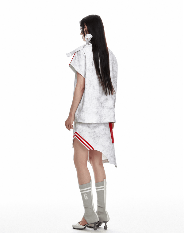 Vintage Washed Lace Varsity Jersey Tee - COPPING THREADS - Jikoo