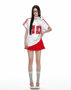 Vintage Washed Lace Varsity Jersey Tee - COPPING THREADS - Jikoo