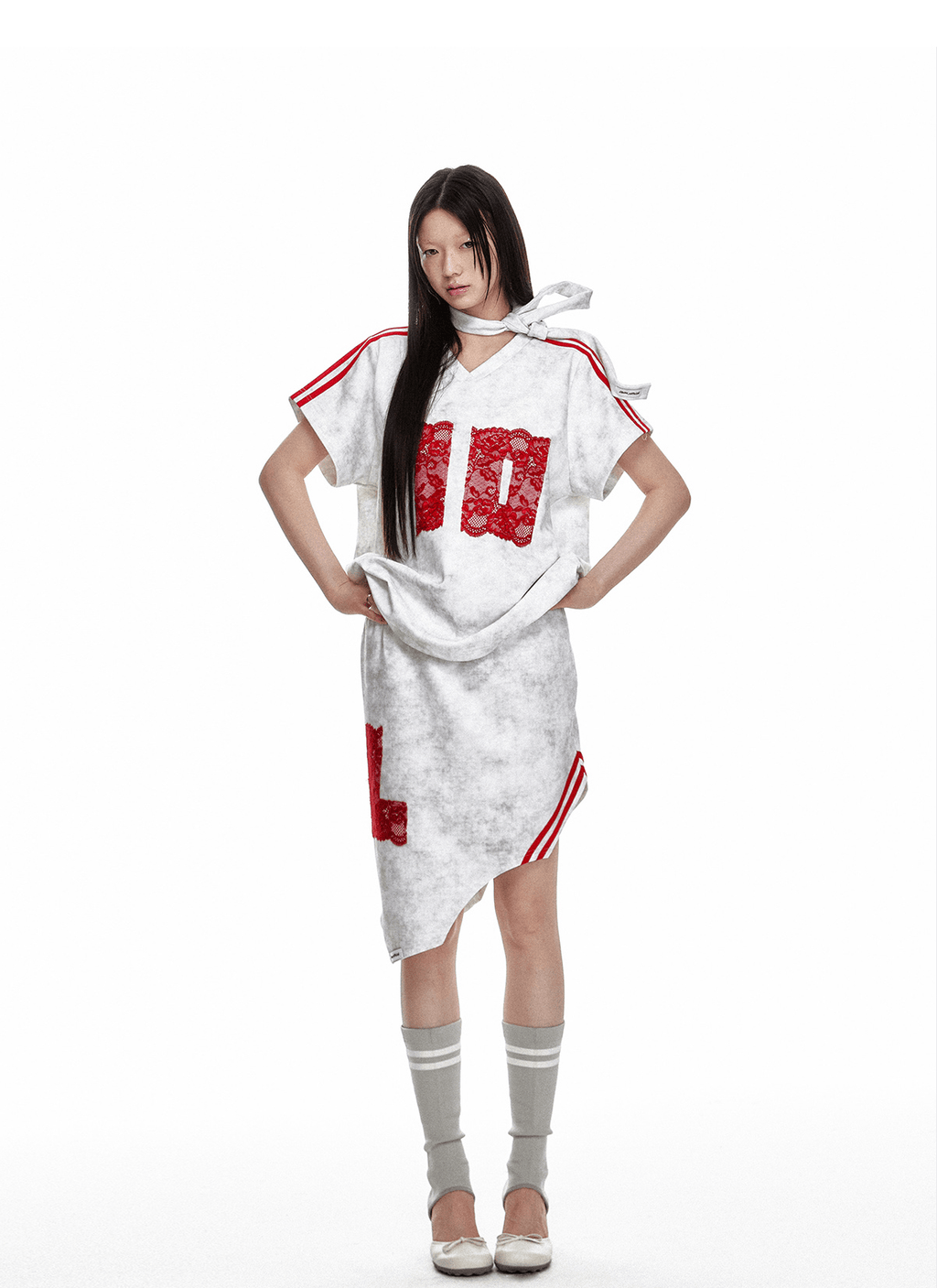 Vintage Washed Lace Varsity Jersey Tee - COPPING THREADS - Jikoo