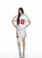 Vintage Washed Lace Varsity Jersey Tee - COPPING THREADS - Jikoo