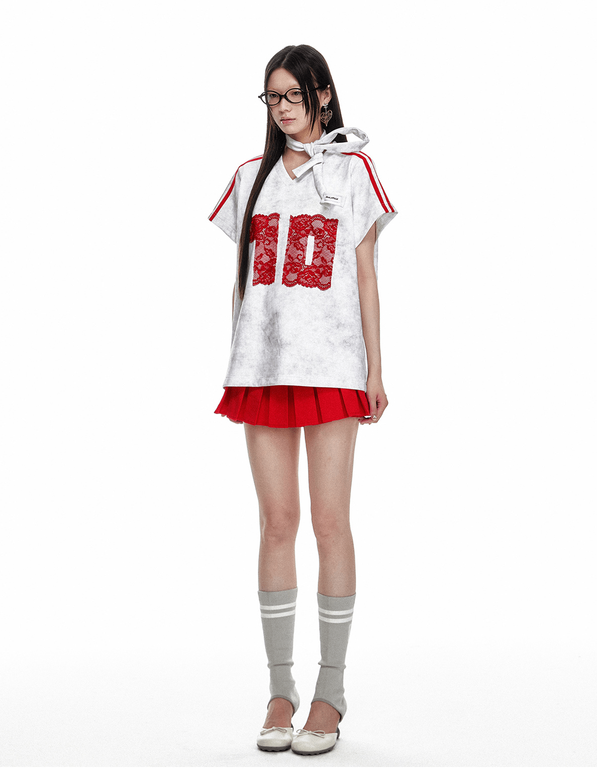 Vintage Washed Lace Varsity Jersey Tee - COPPING THREADS - Jikoo